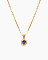 Cable Collectibles® Teen Birthstone Necklace in 18K Yellow Gold with Amethyst, 3mm